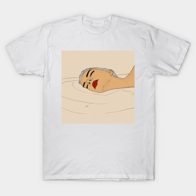 Girl lying in the water T-Shirt by asperillafdz